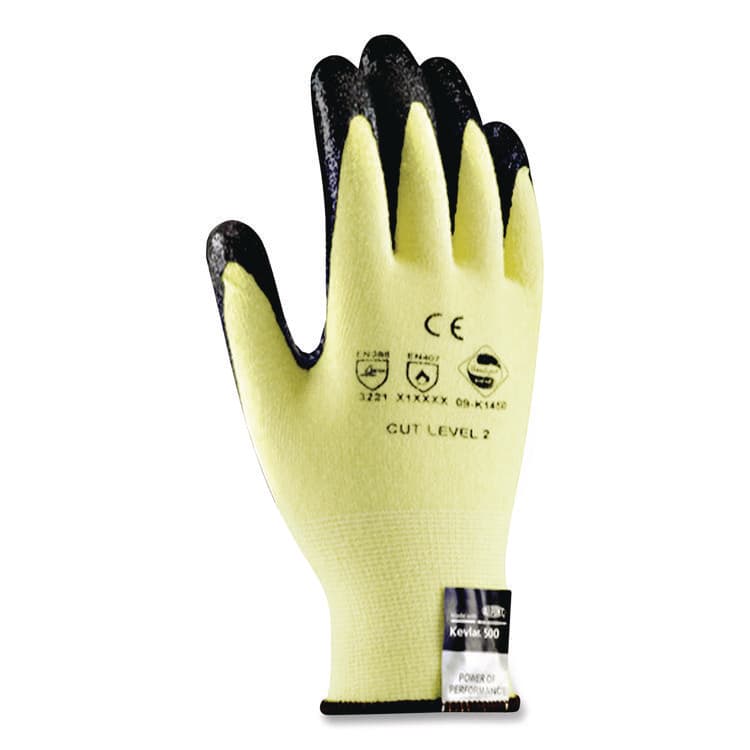 PROTECTIVE INDUSTRIAL PRODUCTS KEV Seamless Knit Kevlar Gloves, EN388: 3X21B, X-Large, Yellow/Black, 12 Pairs (PID09K1450XL) thumbnail 3