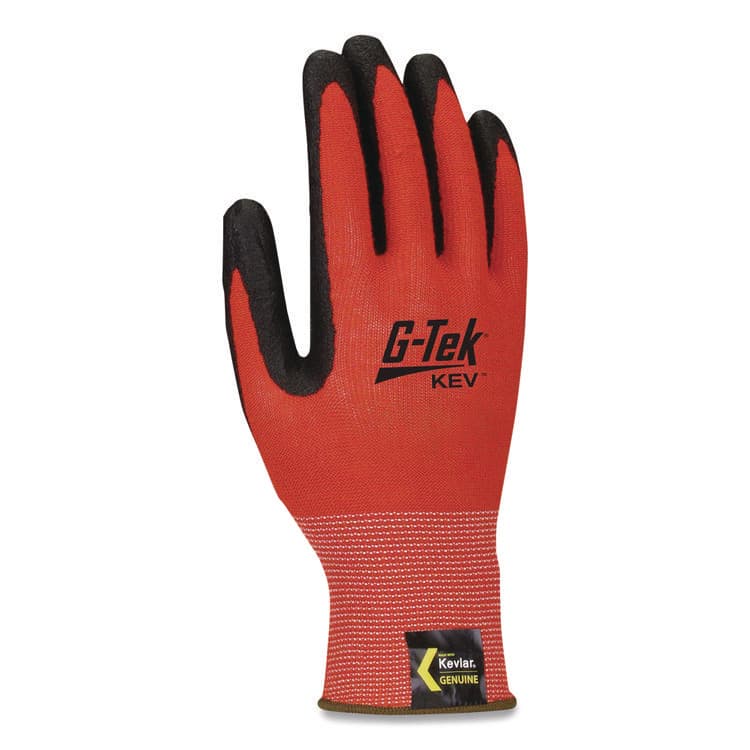 PROTECTIVE INDUSTRIAL PRODUCTS KEV Hi-Vis Seamless Knit Kevlar Gloves, EN388: 4X31, X-Large, Red/Black, Pair (PID09K1640XL) thumbnail 3