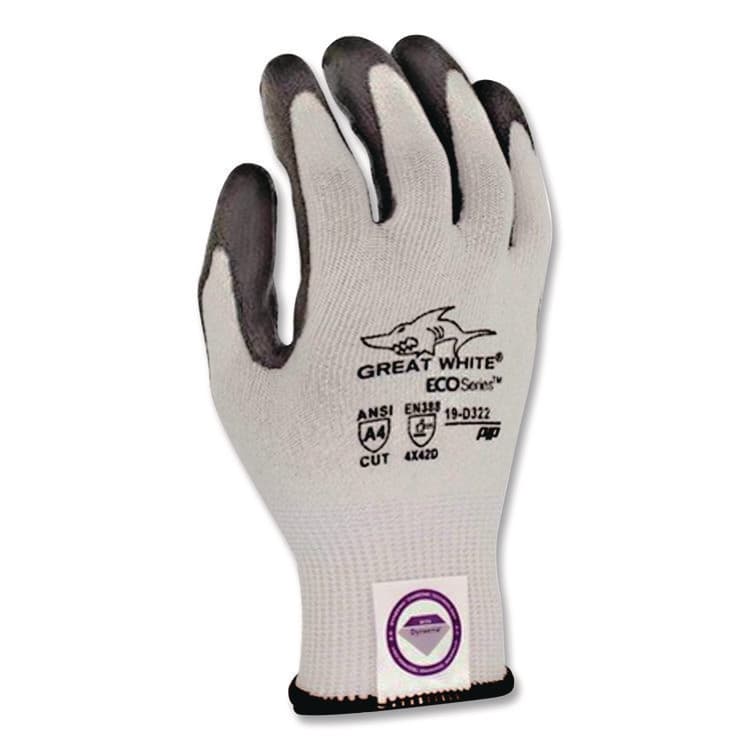 PROTECTIVE INDUSTRIAL PRODUCTS Great White 3GX Seamless Knit Dyneema Diamond Blended Gloves, EN388: 4542, Large, White/Gray, Pair (PID19D322L) thumbnail 2