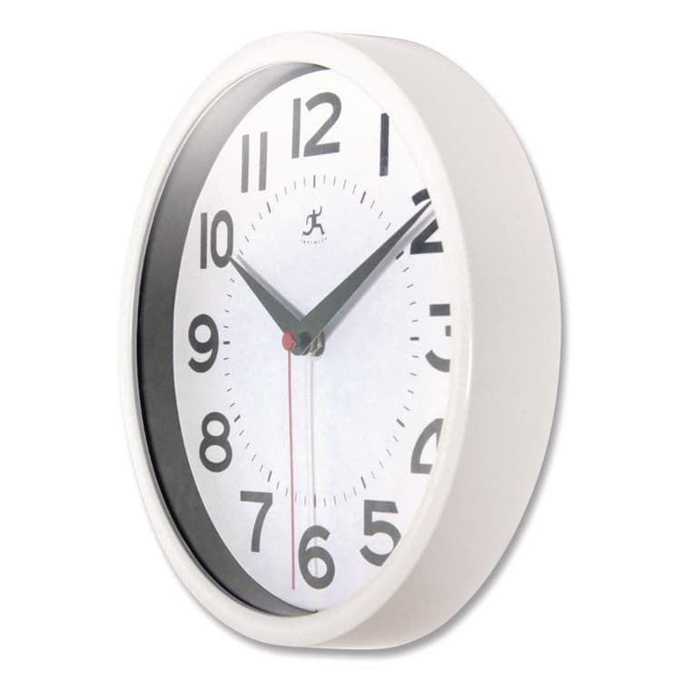INFINITY INSTRUMENTS LTD Metro Wall Clock, 9" Diameter, White Case, 1 AA (sold separately) (IFM14220WH3364) thumbnail 4