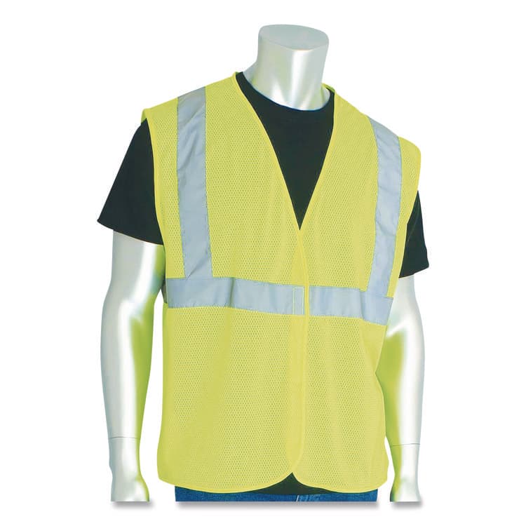 PROTECTIVE INDUSTRIAL PRODUCTS ANSI Class 2 Hook and Loop Safety Vest, 2X-Large, Hi-Viz Lime Yellow (PID302MVGLY2X) thumbnail 3