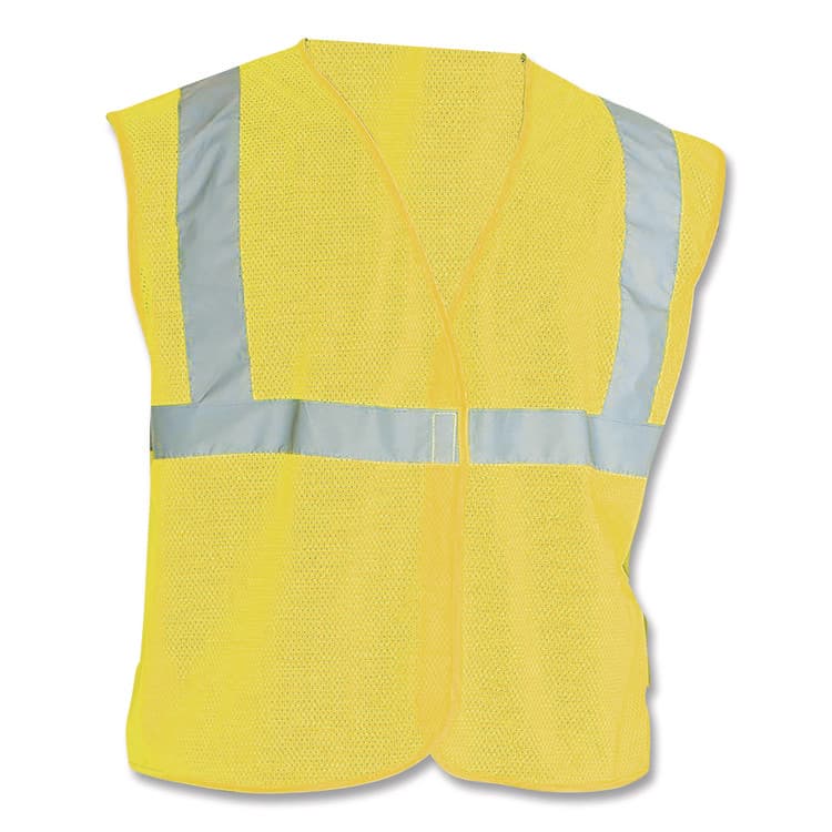 PROTECTIVE INDUSTRIAL PRODUCTS ANSI Class 2 Hook and Loop Safety Vest, 2X-Large, Hi-Viz Lime Yellow (PID302MVGLY2X)