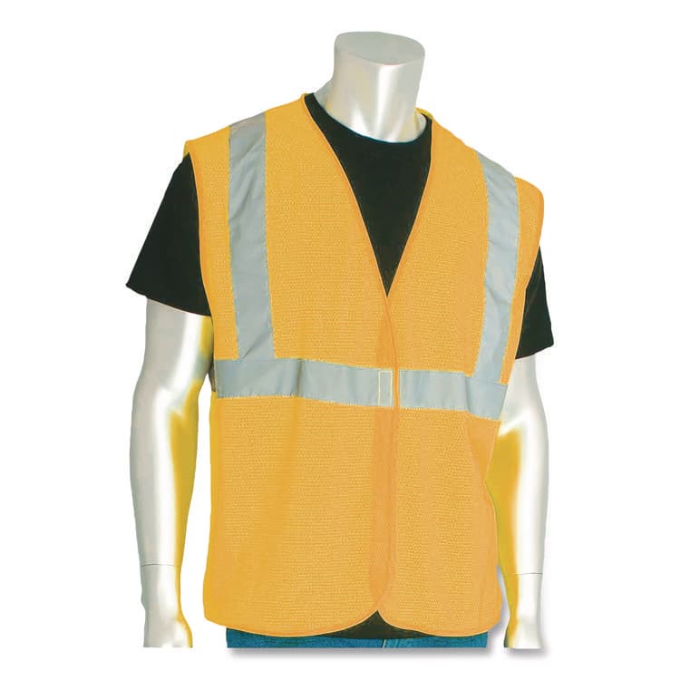 PROTECTIVE INDUSTRIAL PRODUCTS ANSI Class 2 Hook and Loop Safety Vest, X-Large, Hi-Viz Orange (PID302MVGORXL) thumbnail 3