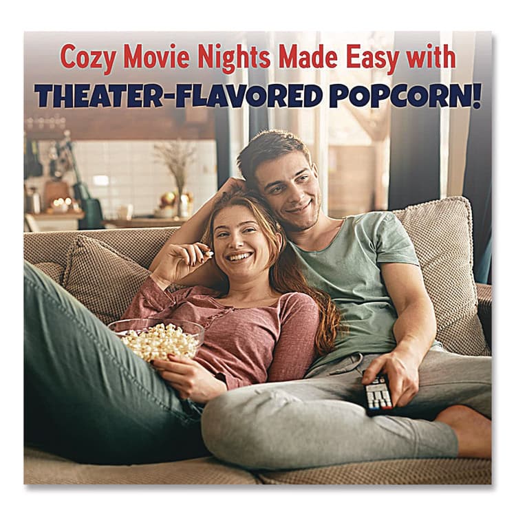 GREAT WESTERN PRODUCTS Premium America Popcorn, Butter, 8 oz Pack, 36/Carton (GWEGRE00016) thumbnail 3
