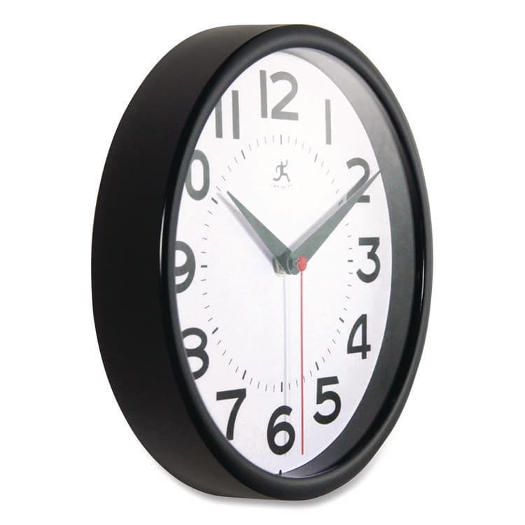 INFINITY INSTRUMENTS LTD Metro Wall Clock, 9" Diameter, Black Case, 1 AA (sold separately) (IFM14220BK3364) thumbnail 3