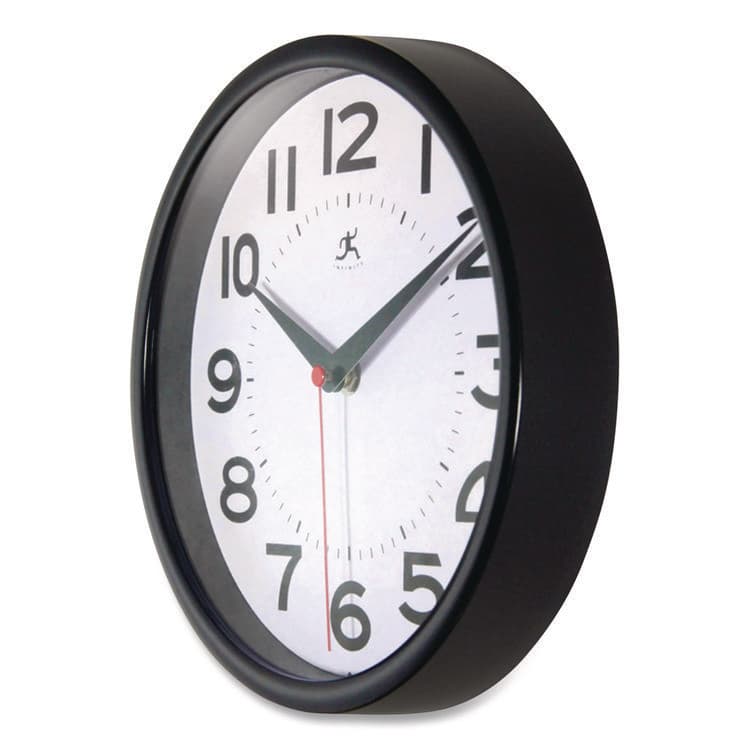 INFINITY INSTRUMENTS LTD Metro Wall Clock, 9" Diameter, Black Case, 1 AA (sold separately) (IFM14220BK3364) thumbnail 4