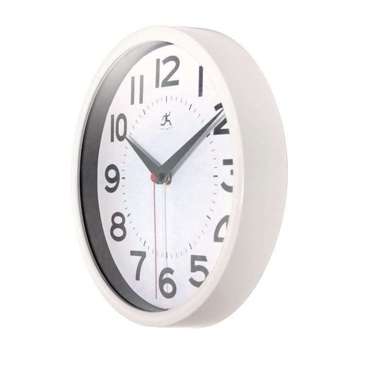 INFINITY INSTRUMENTS LTD Metro Wall Clock, 9" Diameter, Silver Case, 1 AA (sold separately) (IFM14220SV3364) thumbnail 4