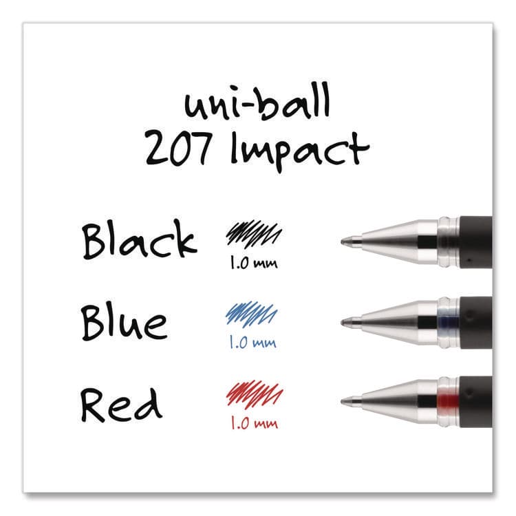 UNI 207 Impact Gel Stick Pen Refills, Bold 1 mm Conical Tip, Black Ink, 2/Pack (UBC65808) thumbnail 3