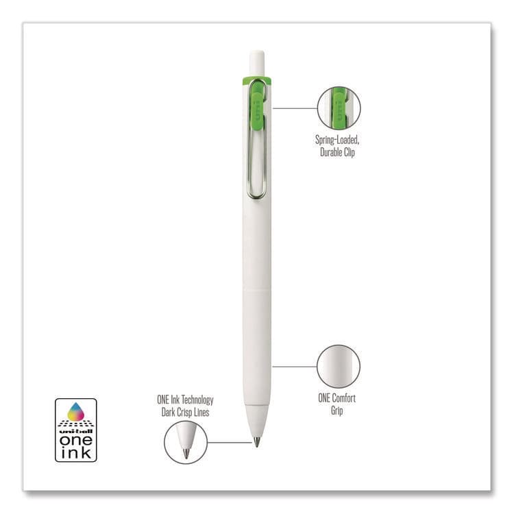 UNI uniONE Gel Pen, Retractable, Medium 0.7 mm, Assorted Fashion Ink and Barrel Colors, 5/Pack (UBC70381) thumbnail 4
