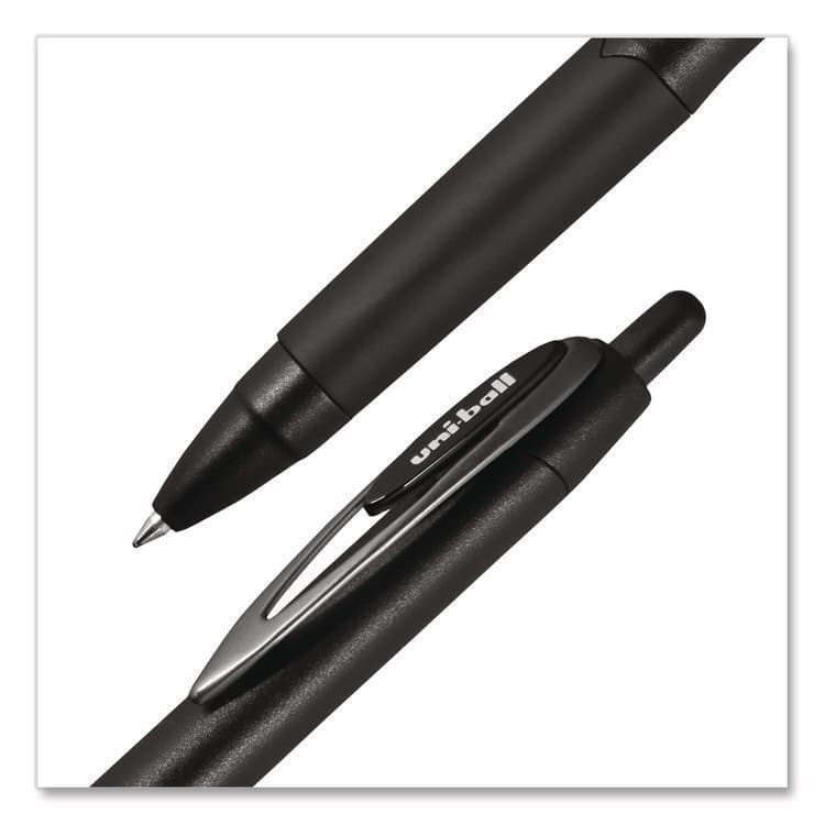 UNI 207 Plus+ Gel Pen, Retractable, Medium 0.7 mm, Black Ink, Black Barrel, 4/Pack (UBC70460) thumbnail 2