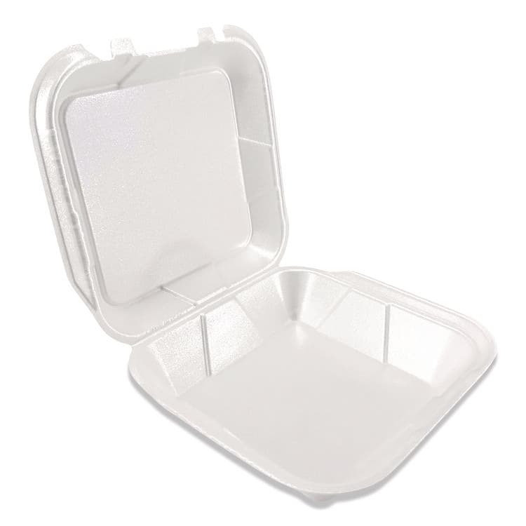 PLASTIFAR SA Foam Hinged Lid Containers, 9 x 9 x 3, White, Foam, 200/Carton (PST12084) thumbnail 4