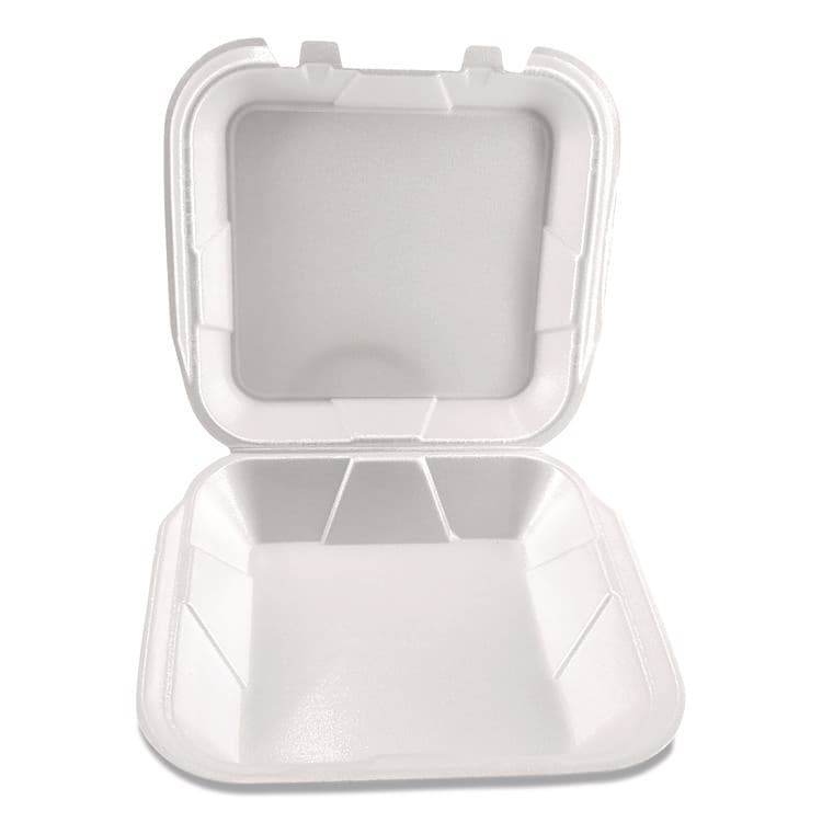 PLASTIFAR SA Foam Hinged Lid Containers, 9 x 9 x 3, White, Foam, 200/Carton (PST12084) thumbnail 2