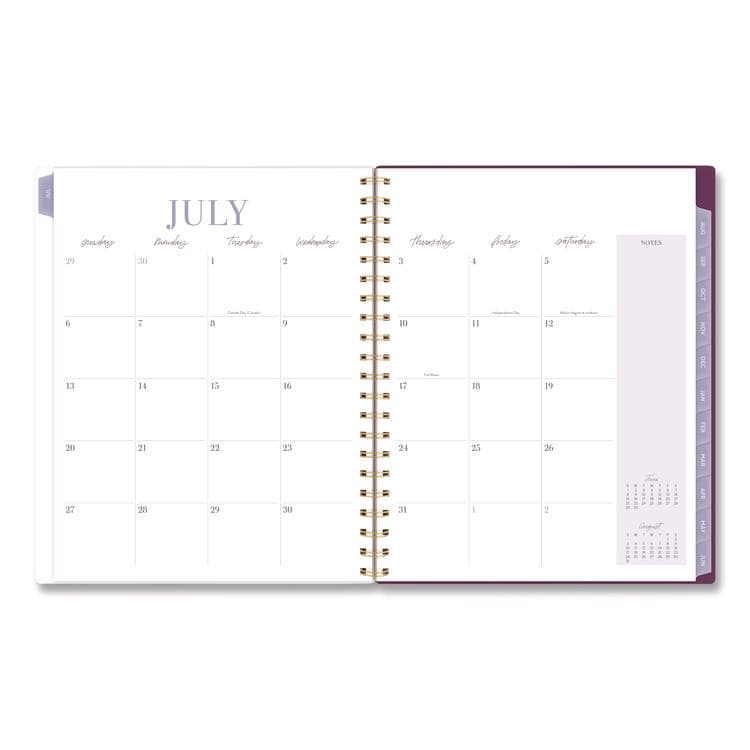 MEAD PRODUCTS Leah Bisch Petite Floral Academic Weekly Monthly Planner, 11 x 8.5, Purple/Green Cover, 12-Month (July to June): 2025 to 2026 (AAGLB38905A) thumbnail 3