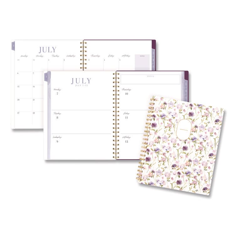 MEAD PRODUCTS Leah Bisch Petite Floral Academic Weekly Monthly Planner, 11 x 8.5, Purple/Green Cover, 12-Month (July to June): 2025 to 2026 (AAGLB38905A) thumbnail 4