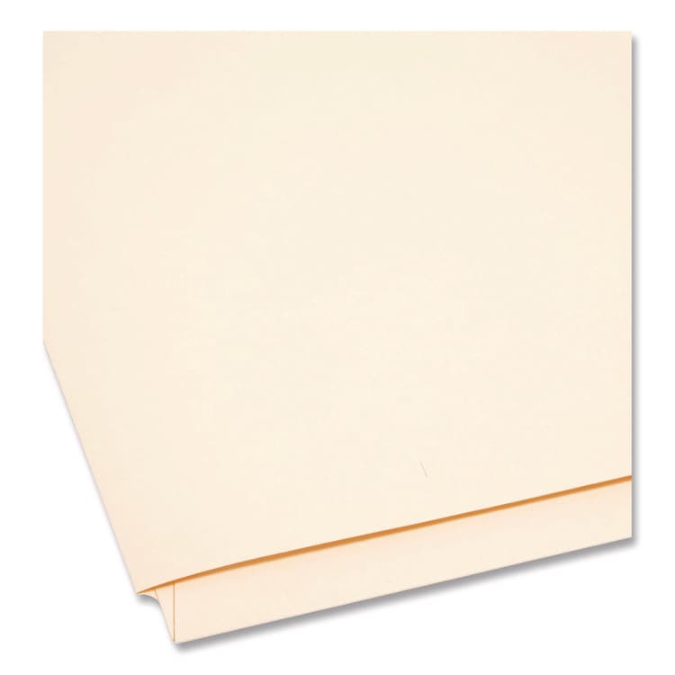 SMEAD MANUFACTURING CO. Heavyweight Manila End Tab Fastener Folders with Pocket, Straight Tab, Expands 0.75", 2 Fasteners, Letter Size, Manila, 50/BX (SMD34101) thumbnail 2