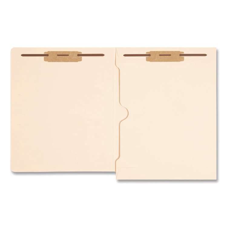 SMEAD MANUFACTURING CO. Heavyweight Manila End Tab Fastener Folders with Pocket, Straight Tab, Expands 0.75", 2 Fasteners, Letter Size, Manila, 50/BX (SMD34101) thumbnail 4