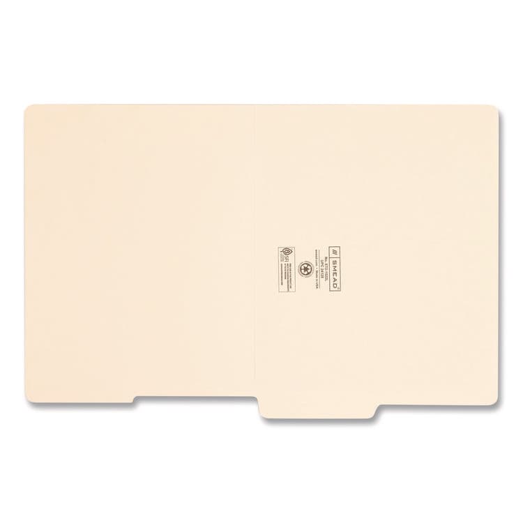 SMEAD MANUFACTURING CO. Heavyweight Manila End Tab Folders, 9" High Front, 1/2-Cut Tabs: Bottom, Letter Size, 0.75" Expansion, Manila, 100/Box (SMD24128) thumbnail 4