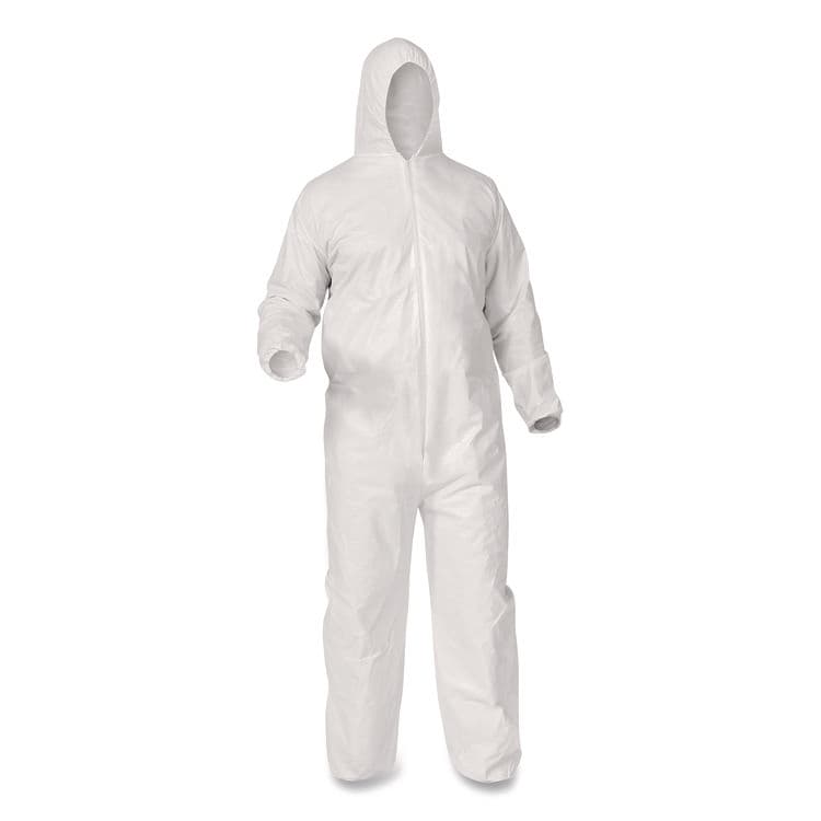 SMITH AND WESSON KGA35 Liquid and Particle Protection Coveralls, Elastic Wrists, Ankles and Hood, 4X-Large, White, 25/Carton (ANS38943)