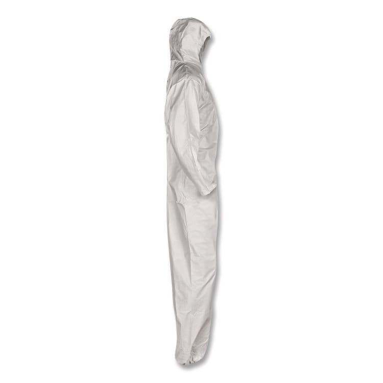 SMITH AND WESSON KGA35 Liquid and Particle Protection Coveralls, Elastic Wrists, Ankles and Hood, 4X-Large, White, 25/Carton (ANS38943) thumbnail 3