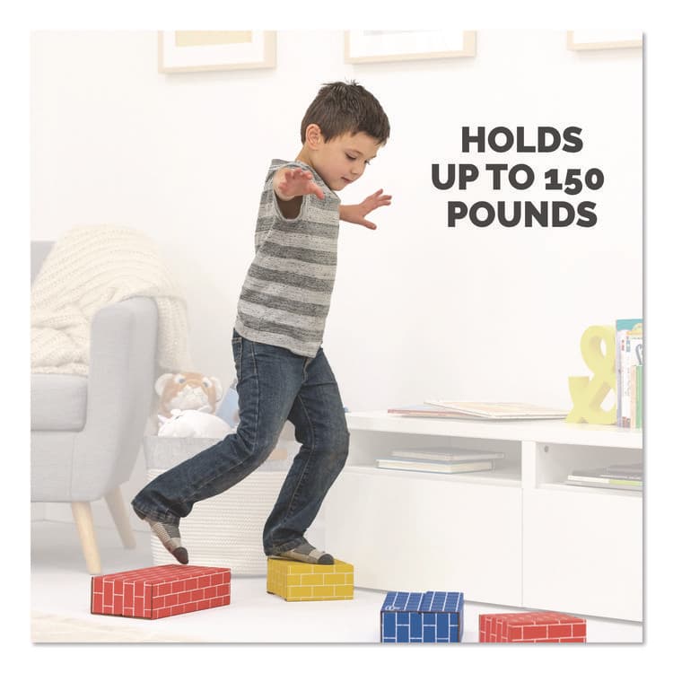 FELLOWES MFG. CO. At Play Cardboard Building Block, 32-ECT Corrugated Board, Assorted Sizes and Colors, 40/Pack (FEL1230801) thumbnail 4