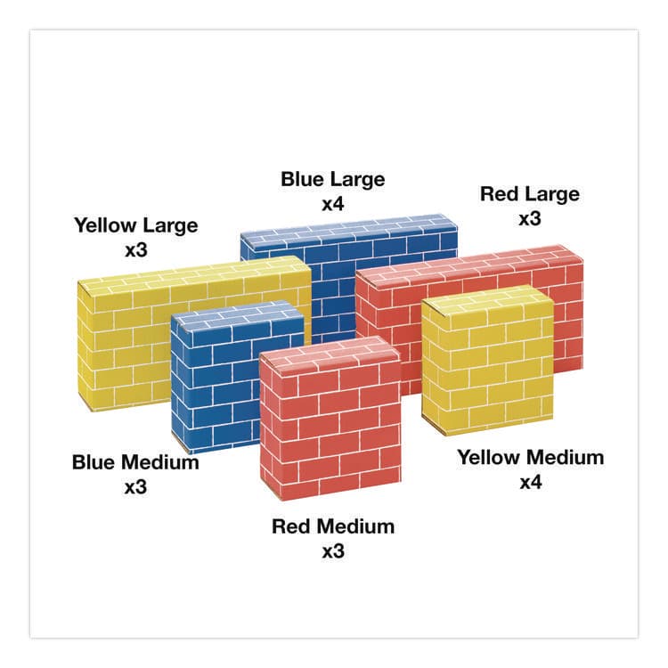 FELLOWES MFG. CO. At Play Cardboard Building Block, 32-ECT Corrugated Board, Assorted Sizes and Colors, 20/Pack (FEL1230802)