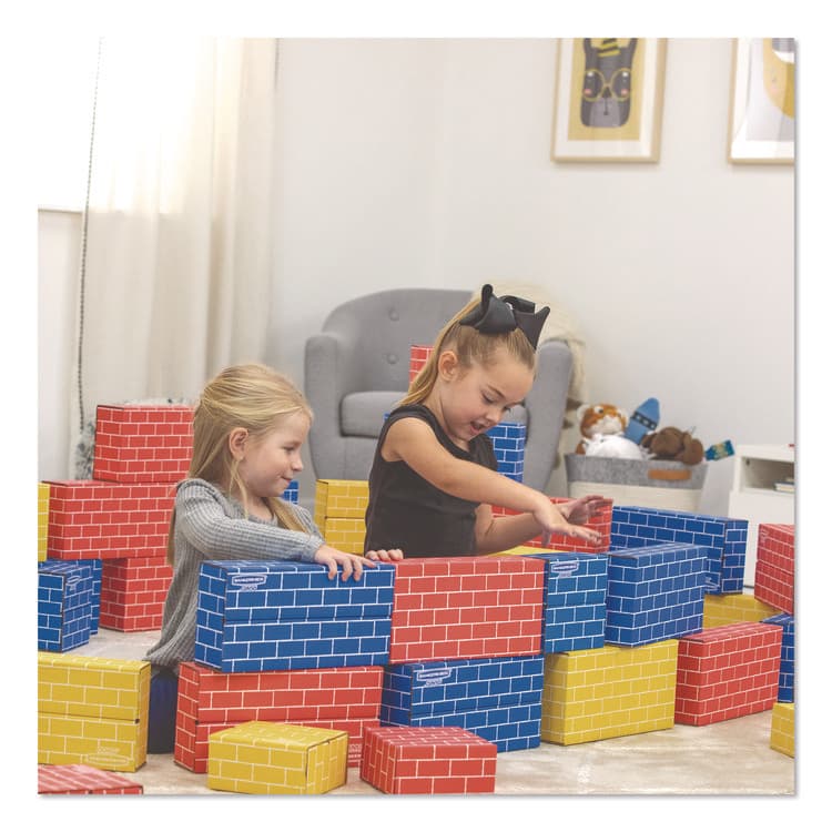 FELLOWES MFG. CO. At Play Cardboard Building Block, 32-ECT Corrugated Board, Assorted Sizes and Colors, 40/Pack (FEL1230801) thumbnail 2