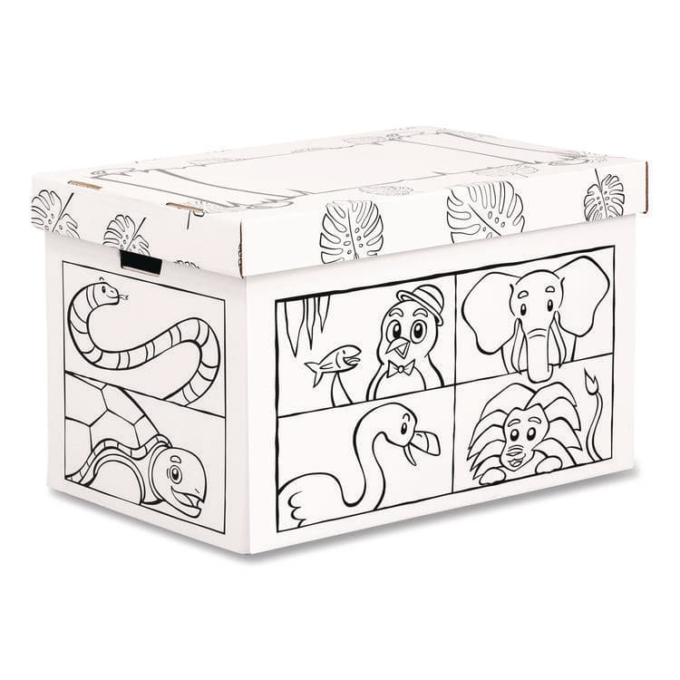 FELLOWES MFG. CO. At Play Color in Toy Box, Animal Design, 1 Section, 39.27 gal, 5.25 Cu Ft, 28" x 18" x 18", White/Black (FEL1231701) thumbnail 2