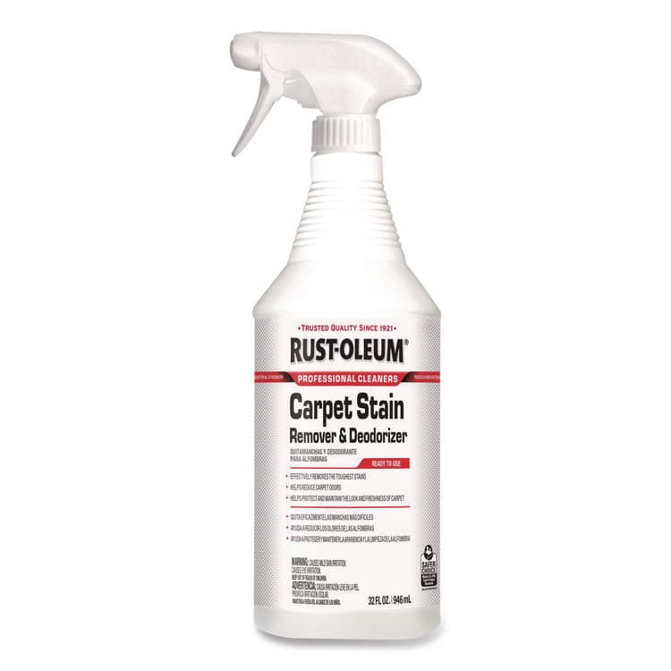 RUST-OLEUM CORPORATION Professional Carpet Stain Remover Plus Deodorizer, Lemon Scent, 32 oz Spray Bottle, 6/Carton (RST352258)