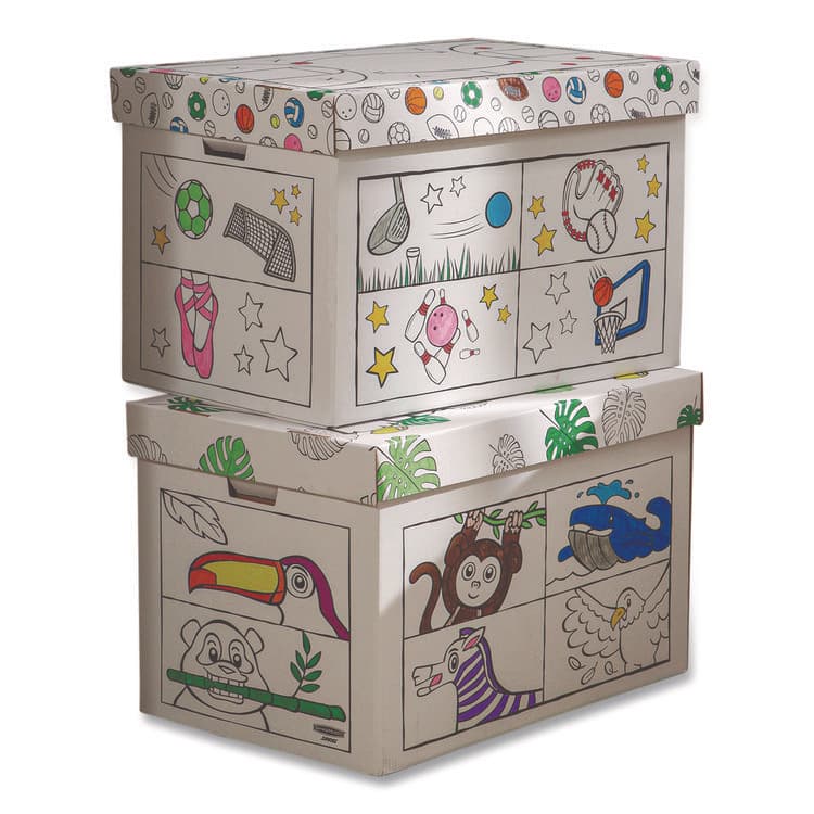 FELLOWES MFG. CO. At Play Color in Toy Box, Sports Design, 1 Section, 39.27 gal, 5.25 cu ft, 28" x 18" x 18", White/Black (FEL1231601) thumbnail 4