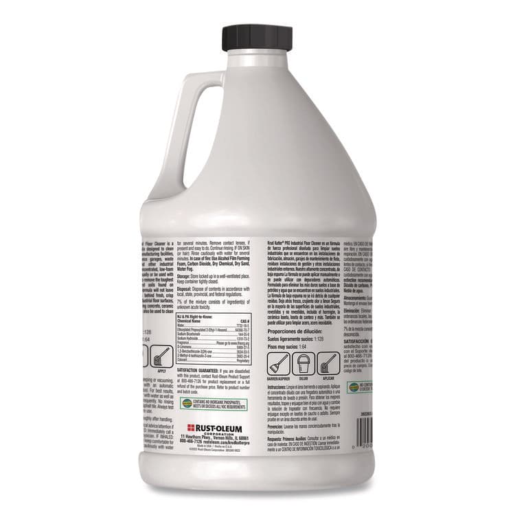 RUST-OLEUM CORPORATION Professional Low Foam Floor Cleaner Concentrate, Lemon Scent, 1 gal Bottle, 4/Carton (RST382263) thumbnail 2