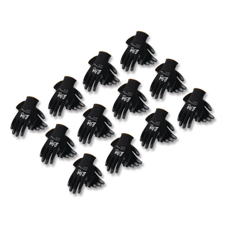 PROTECTIVE INDUSTRIAL PRODUCTS GP Polyurethane-Coated Nylon Gloves, EN388: 1111, 10" Long, Large, Black, 12 Pairs (PID33B125L)