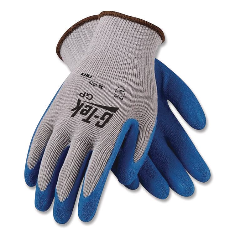PROTECTIVE INDUSTRIAL PRODUCTS GP Latex-Coated Cotton/Polyester Gloves, EN388: 1111, 10" Long, X-Large, Gray/Blue, 12 Pairs (PID391310XL) thumbnail 3