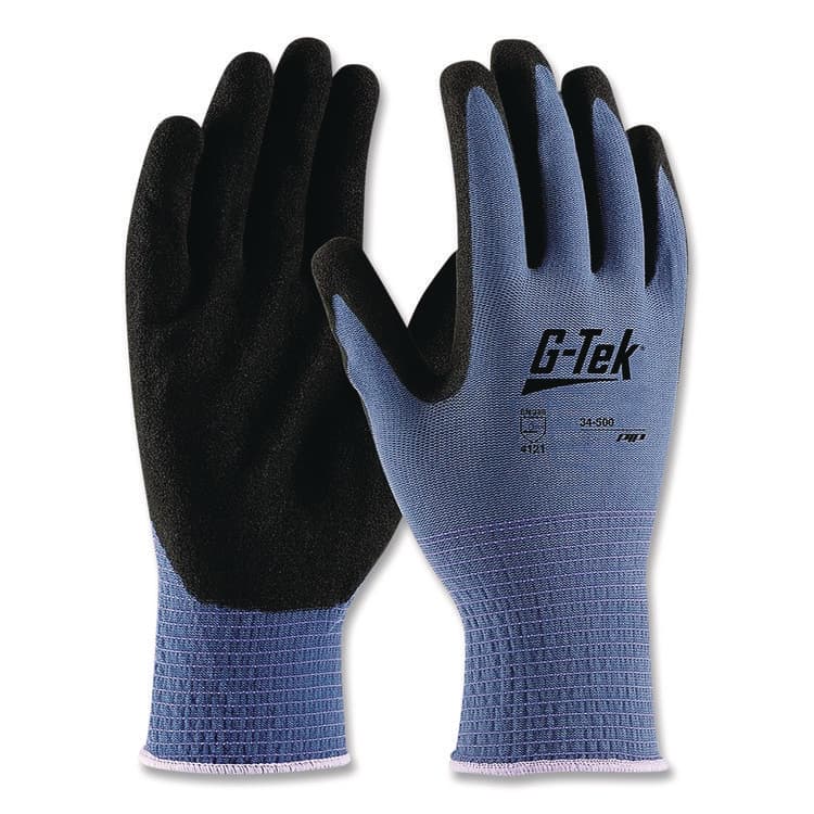 PROTECTIVE INDUSTRIAL PRODUCTS GP Nitrile-Coated Nylon Gloves, EN388: 4121, 10" Long, X-Large, Blue/Black, 12 Pairs (PID34500XL) thumbnail 3
