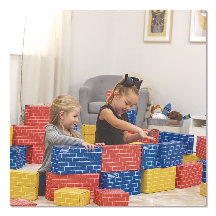 FELLOWES MFG. CO. At Play Cardboard Building Block, 32-ECT Corrugated Board, Assorted Sizes and Colors, 20/Pack (FEL1230802) thumbnail 2