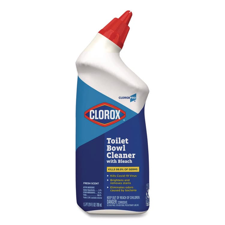 CLOROX SALES CO. Clorox Pro Toilet Bowl Cleaner with Bleach, Fresh Scent, 24 oz Bottle (CLO00031EA)