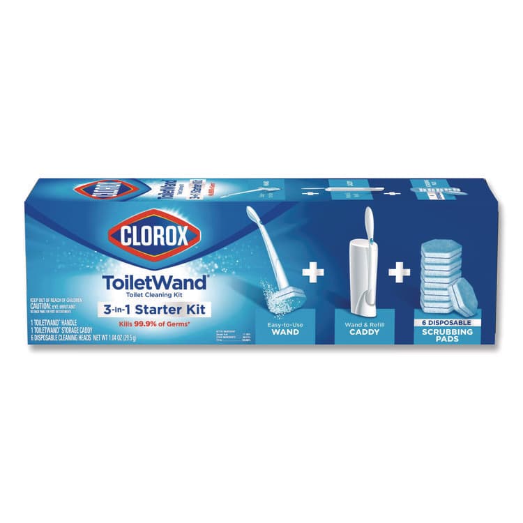 CLOROX SALES CO. ToiletWand Disposable Toilet Cleaning System: Handle, Caddy and Refills, White (CLO03191)