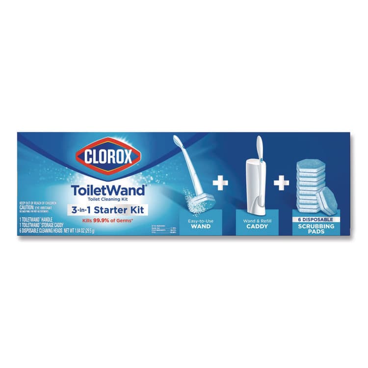 CLOROX SALES CO. ToiletWand Disposable Toilet Cleaning System: Handle, Caddy and Refills, White, 6/Carton (CLO03191CT) thumbnail 2
