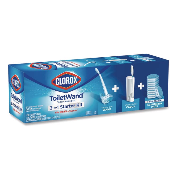 CLOROX SALES CO. ToiletWand Disposable Toilet Cleaning System: Handle, Caddy and Refills, White, 6/Carton (CLO03191CT) thumbnail 3