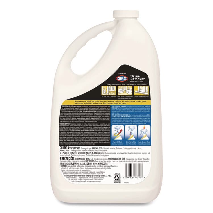 CLOROX SALES CO. CloroxPro Urine Remover for Stains and Odors, 128 oz Refill Bottle (CLO31351EA) thumbnail 2