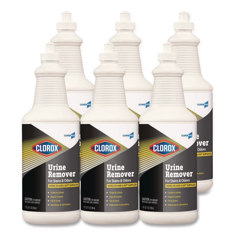 CLOROX SALES CO. CloroxPro Urine Remover for Stains and Odors, 32 oz Pull top Bottle, 6/Carton (CLO31415)