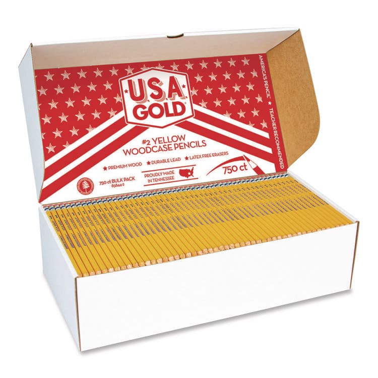 LAROSE INDUSTRIES, LLC School Pencils, HB (#2), Black Lead, Yellow Barrel, 750/Box (CZA858442P) thumbnail 2