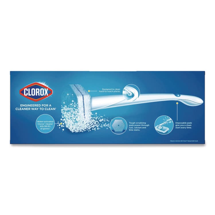 CLOROX SALES CO. ToiletWand Toilet Cleaning Refills, Toilet Cleaning Scrubbing Pads, Blue/White, 10/Pack, 6 Packs/Carton (CLO31620) thumbnail 4