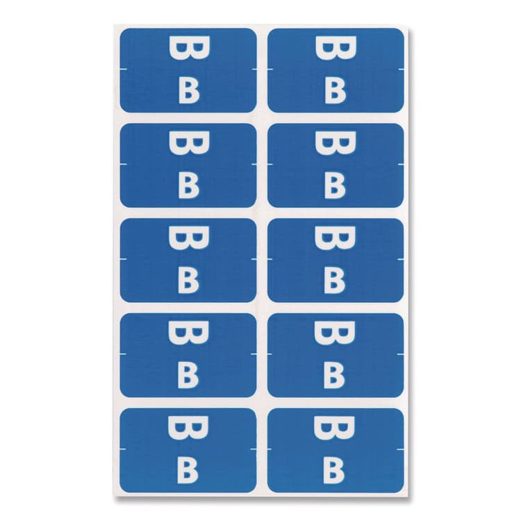 SMEAD MANUFACTURING CO. AlphaZ Color-Coded Second Letter Alphabetical Labels, B, 1 x 1.63, Dark Blue, 10/Sheet, 10 Sheets/Pack (SMD67172) thumbnail 4