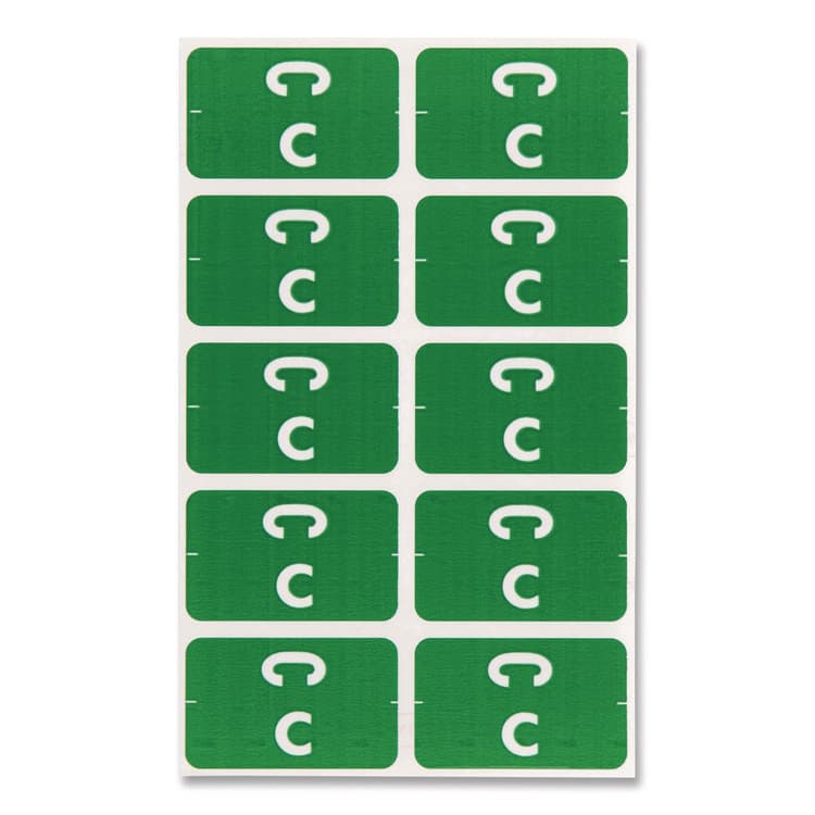 SMEAD MANUFACTURING CO. AlphaZ Color-Coded Second Letter Alphabetical Labels, C, 1 x 1.63, Dark Green, 10/Sheet, 10 Sheets/Pack (SMD67173) thumbnail 4