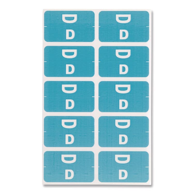 SMEAD MANUFACTURING CO. AlphaZ Color-Coded Second Letter Alphabetical Labels, D, 1 x 1.63, Light Blue, 10/Sheet, 10 Sheets/Pack (SMD67174) thumbnail 4