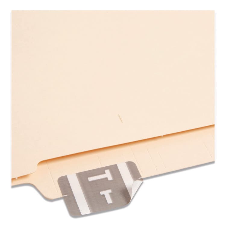 SMEAD MANUFACTURING CO. AlphaZ Color-Coded Second Letter Alphabetical Labels, T, 1 x 1.63, Gray, 10/Sheet, 10 Sheets/Pack (SMD67190) thumbnail 2