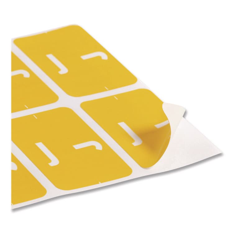 SMEAD MANUFACTURING CO. AlphaZ Color-Coded Second Letter Alphabetical Labels, J, 1 x 1.63, Yellow, 10/Sheet, 10 Sheets/Pack (SMD67180) thumbnail 4