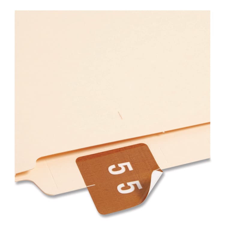 SMEAD MANUFACTURING CO. Numerical End Tab File Folder Labels, 5, 1.5 x 1.5, Brown, 250/Roll (SMD67425) thumbnail 2