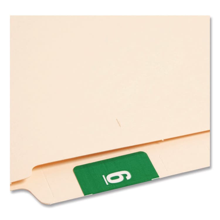 SMEAD MANUFACTURING CO. Numerical End Tab File Folder Labels, 6, 1.5 x 1.5, Green, 250/Roll (SMD67426) thumbnail 2