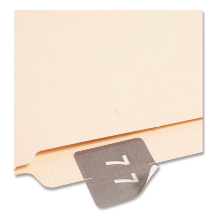 SMEAD MANUFACTURING CO. Numerical End Tab File Folder Labels, 7, 1.5 x 1.5, Gray, 250/Roll (SMD67427) thumbnail 3